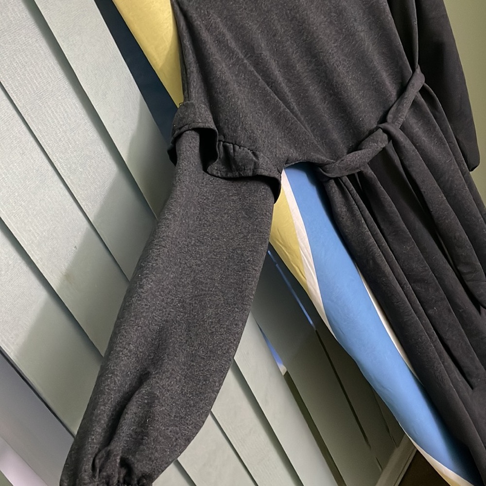 It is a dress for women. It is dark gray and and the length is maxi. - Picture 3 of 3